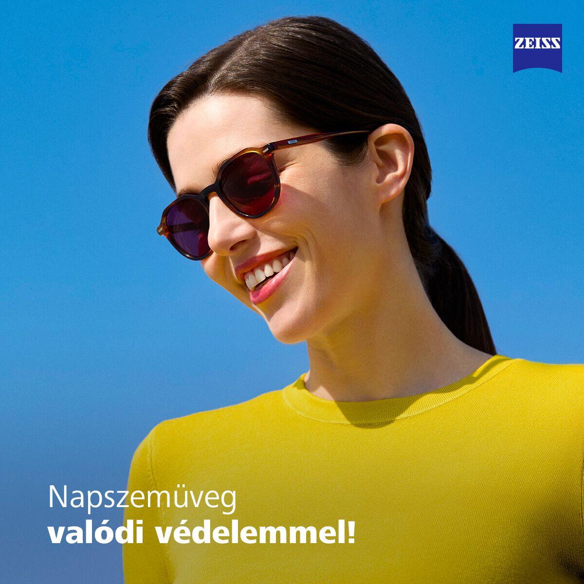 ZEISS dioptriás napszemüveg fiatal nő ZEISS dioptriás napszemüvegben