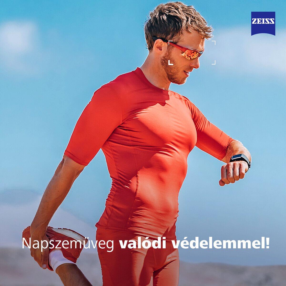 ZEISS sport-napszemüveg Sportoló férfi ZEISS dioptriás napszemüvegben